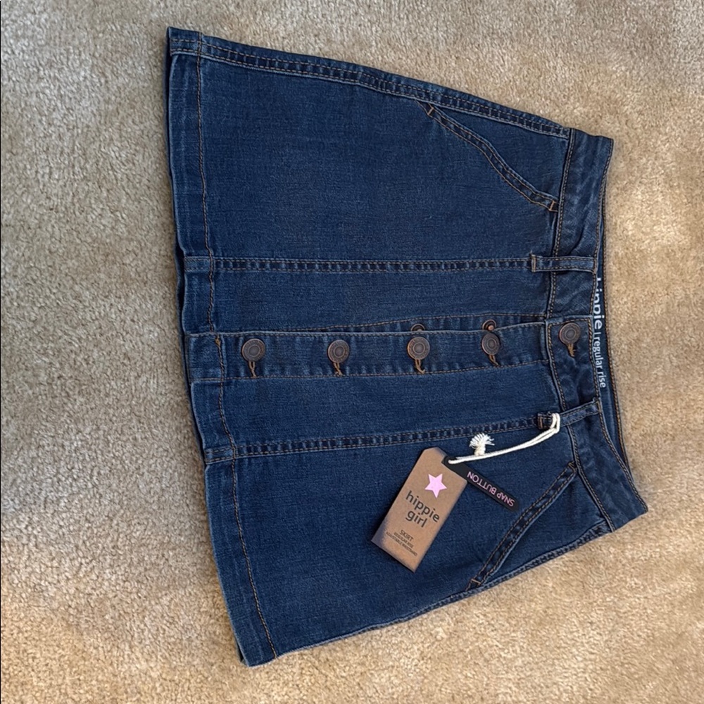 Denim Button-Up Mini Skirt